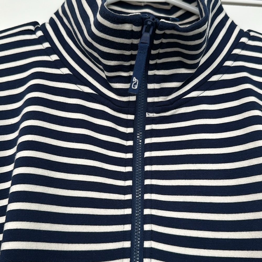 Navy-striped Vineyard Vines quarter zip - Picture 3 of 4